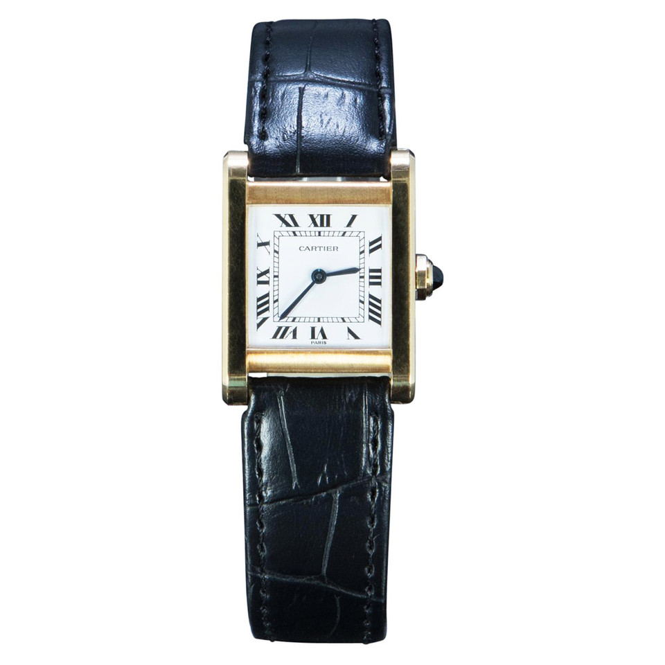 Cartier Armbanduhr aus Leder in Schwarz