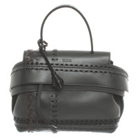 Tod's Wave Bag Mini 26 cm Leer in Grijs