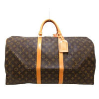 Louis Vuitton Keepall 55 in Tela in Marrone