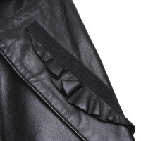 Marc Cain Leather blazer in black