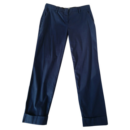 Prada Paire de Pantalon en Coton en Bleu