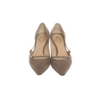 Unützer Pumps/Peeptoes Leer in Taupe