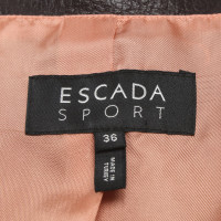 Escada Jacke/Mantel aus Leder in Bordeaux