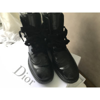 Christian Dior Enkellaarzen Lakleer in Zwart
