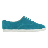 Chanel Turquoise lace-up shoes