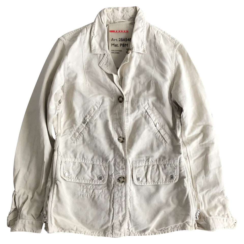 Prada Jacket/Coat Cotton in Beige