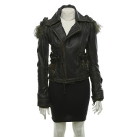 Dsquared2 Leather jacket in dark brown