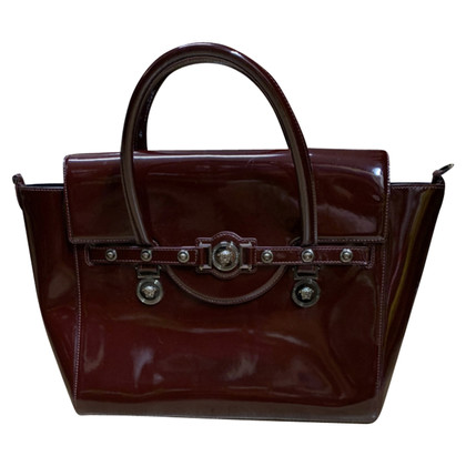 Versace Shoulder bag Patent leather in Bordeaux