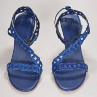 Céline Sandals Leather in Blue