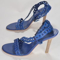 Céline Sandals Leather in Blue