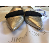Jimmy Choo Slipper/Ballerinas aus Leder in Gold