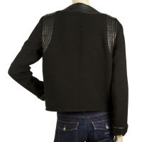 Louis Vuitton Black Wool & Leather Trim Jacket 