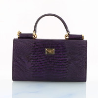 Dolce & Gabbana Sicily Von Bag en Cuir en Violet