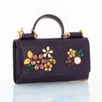 Dolce & Gabbana Sicily Von Bag in Pelle in Viola