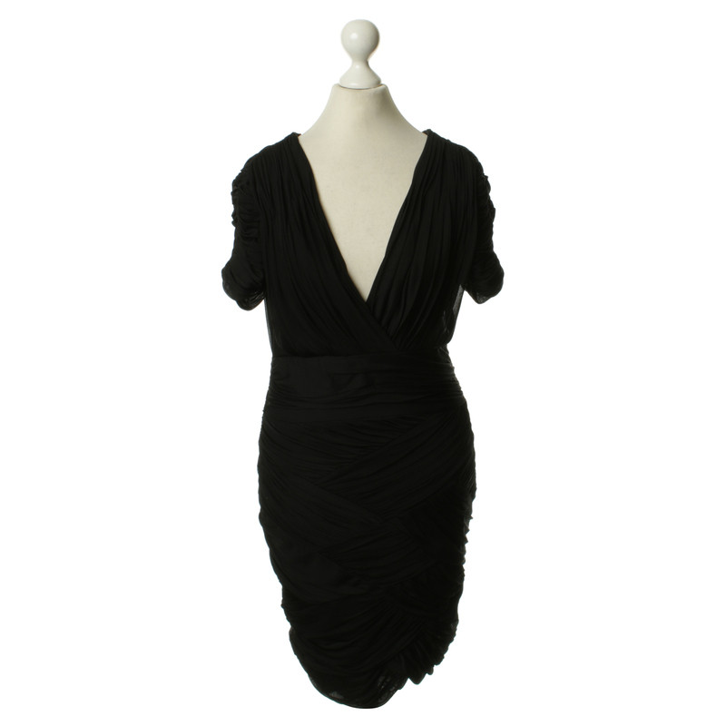Halston Heritage Shirred jurk in zwart