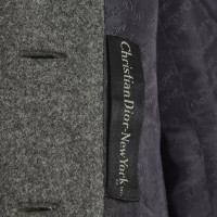 Christian Dior Jas/Mantel Wol in Grijs
