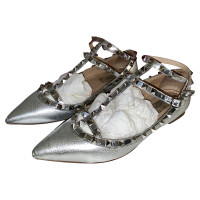 Valentino Garavani Slippers/Ballerinas Leather in Silvery