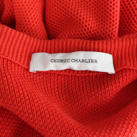 Cédric Charlier Knitted cotton sweater in orange