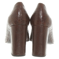 Jil Sander Pumps/Peeptoes en Cuir en Marron