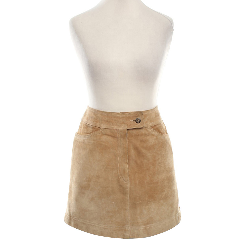 Dolce & Gabbana skirt in pelle scamosciata beige