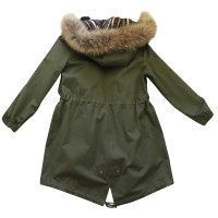 Stefanel Jacke/Mantel aus Baumwolle in Khaki