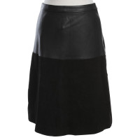 Reiss Leather skirt in black