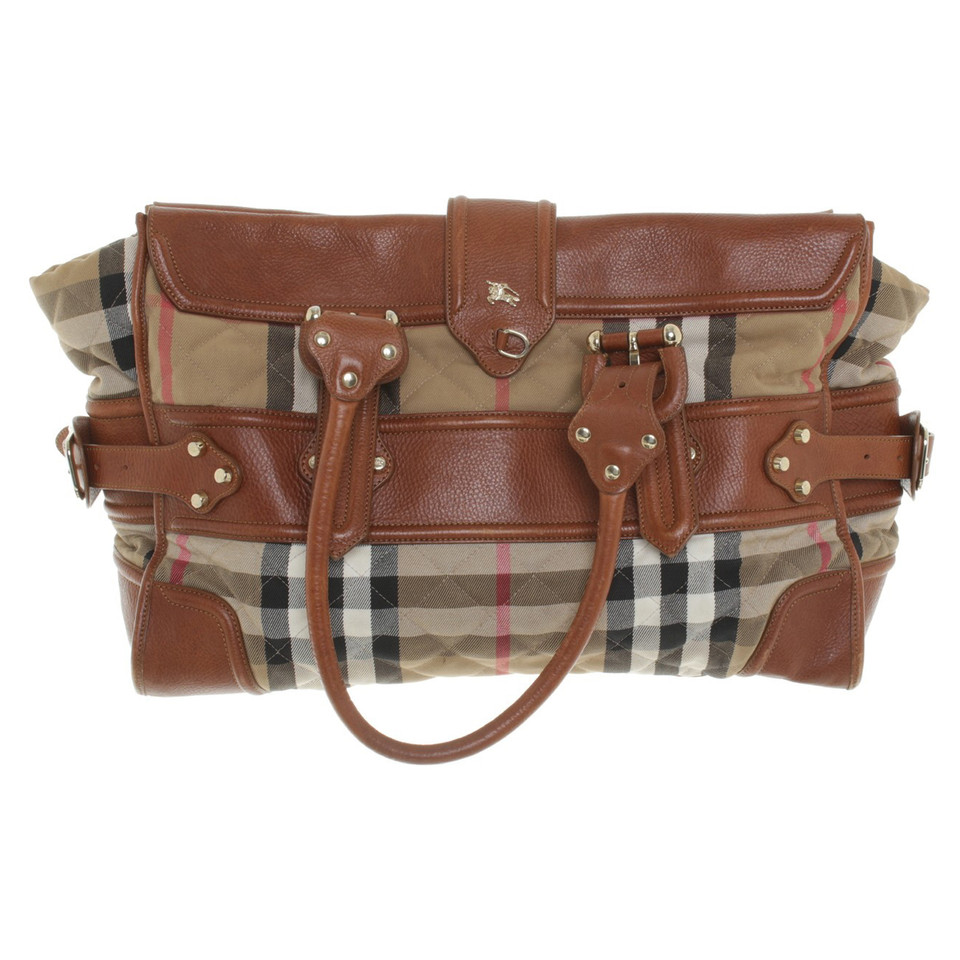 Burberry Bag in check pattern with leather details