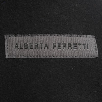 Alberta Ferretti Black coat with feather décor