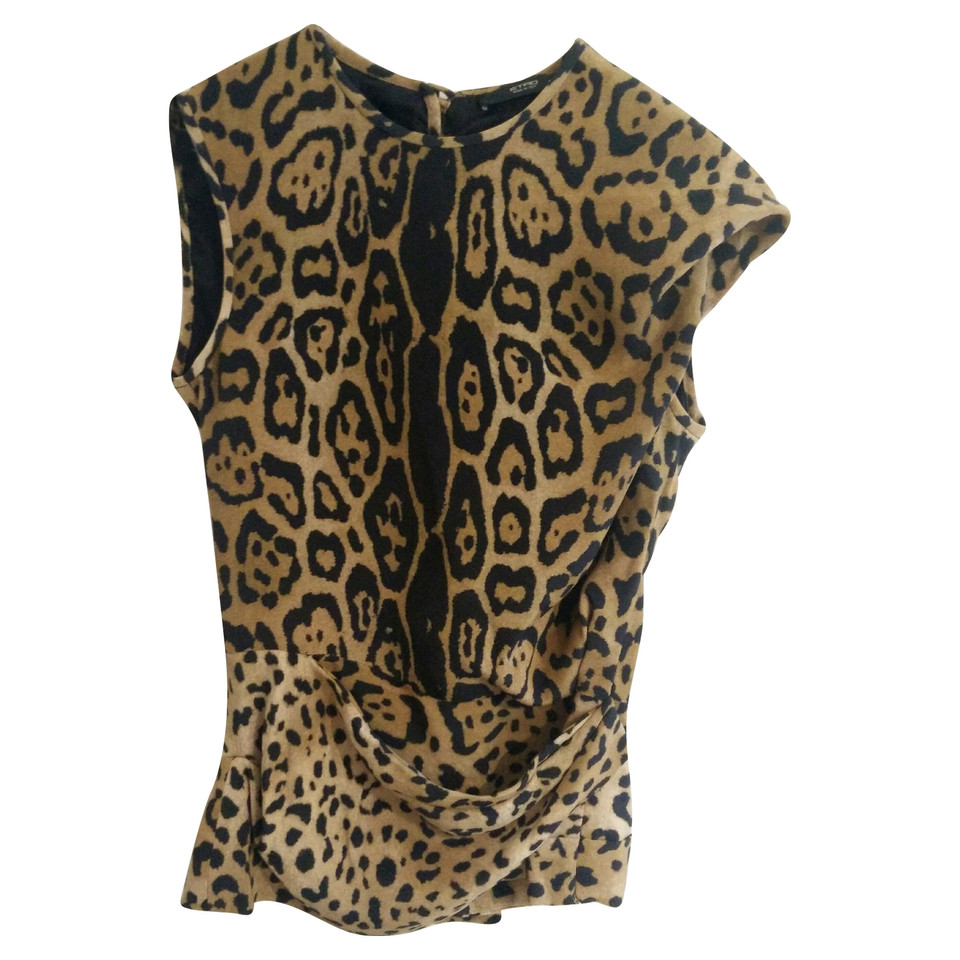Etro Zijden blouse met leopard print
