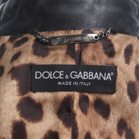 Dolce & Gabbana Lederjacke in Braun