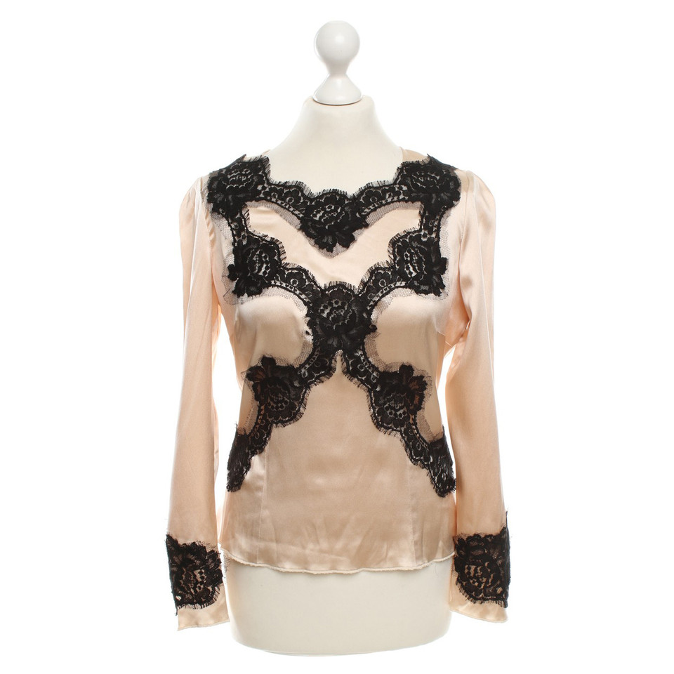 Dolce & Gabbana Kanten blouse in Beige