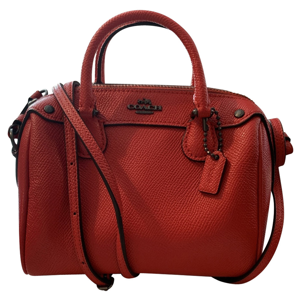 Coach Clutch Bag Leather in Red