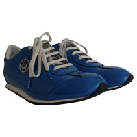 Armani Jeans Chaussures de sport en Cuir verni en Bleu
