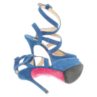 Luciano Padovan Sandals Suede in Blue