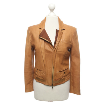 Diane Von Furstenberg Jacket/Coat Leather in Brown