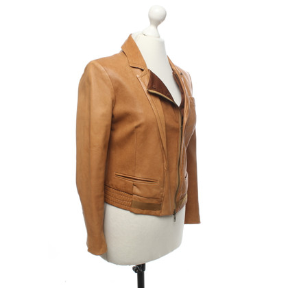 Diane Von Furstenberg Jacket/Coat Leather in Brown