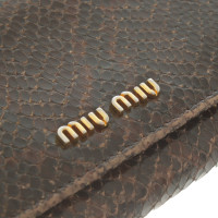 Miu Miu Täschchen/Portemonnaie aus Leder in Braun