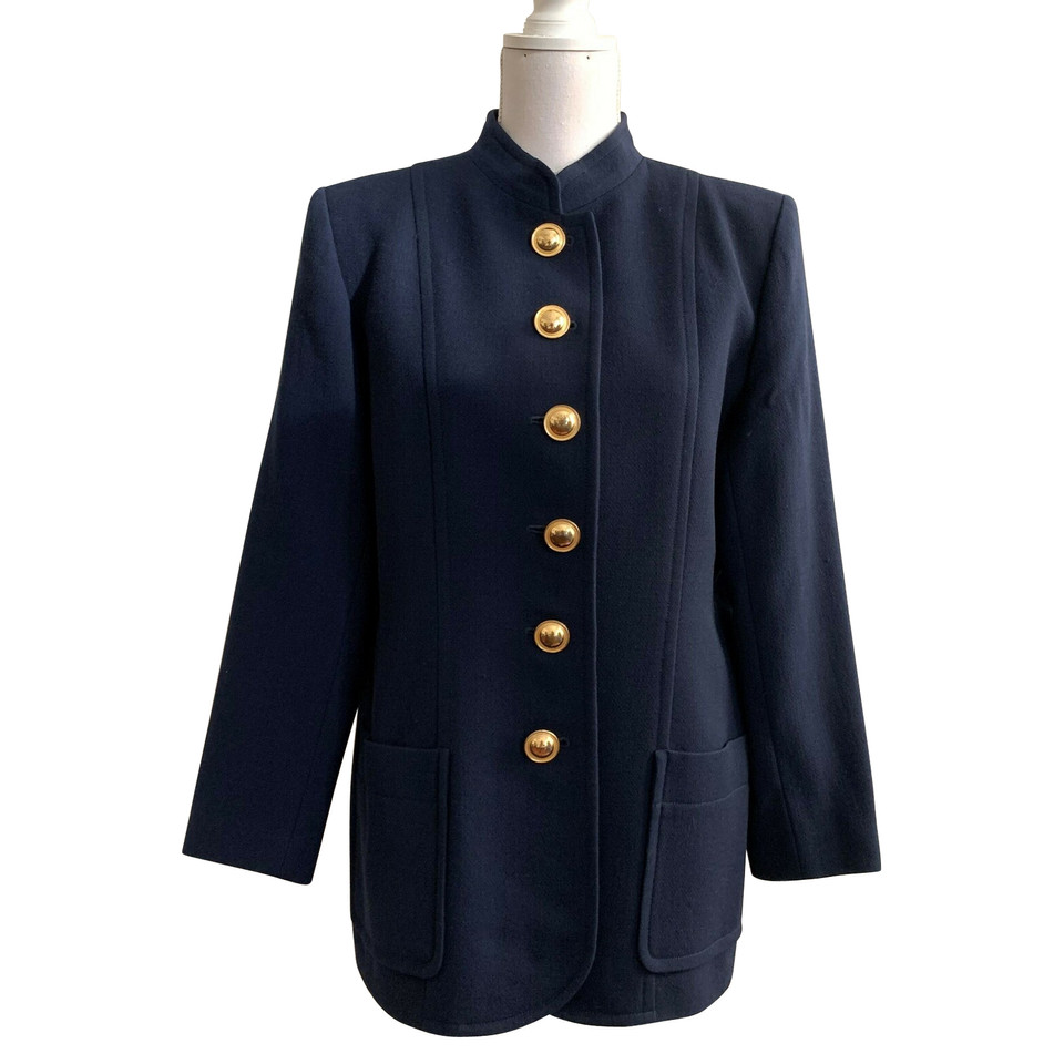 Yves Saint Laurent Veste/Manteau en Laine en Bleu