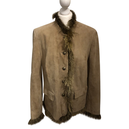 Habsburg Giacca/Cappotto in Pelle scamosciata in Beige