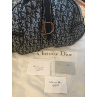 Christian Dior Saddle Bowling Bag Cotton in Blue