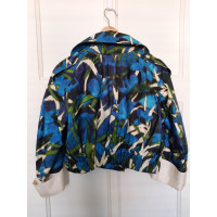 Dries Van Noten Jacket/Coat Silk in Blue