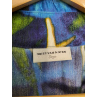 Dries Van Noten Jacket/Coat Silk in Blue