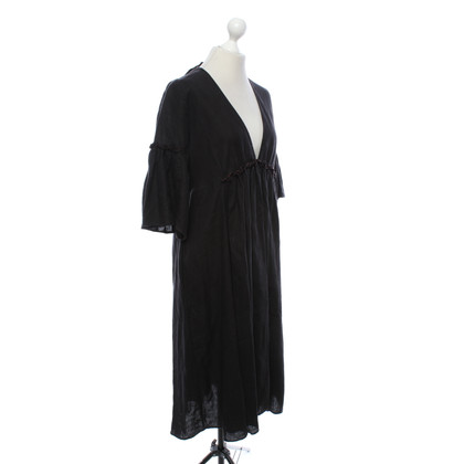 Three Graces London Dress Linen in Black