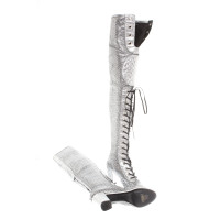 Chanel Boots Leather in Silvery