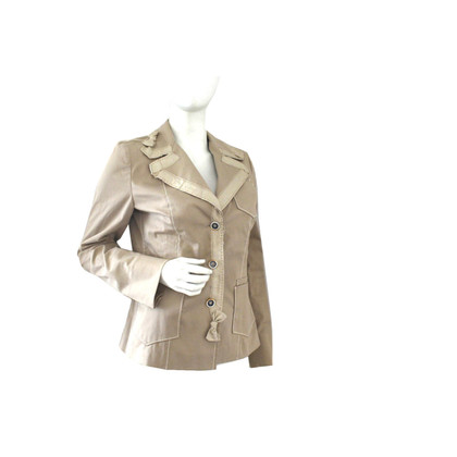 Prada Jacke/Mantel aus Baumwolle in Beige