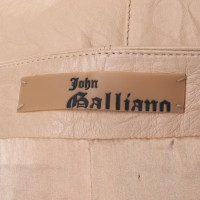 John Galliano Gonna in pelle beige