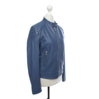 Belstaff Jacke/Mantel aus Leder in Blau