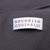 Brunello Cucinelli Robe en soie gris foncé
