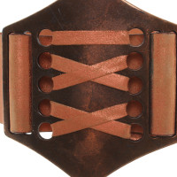 Roberto Cavalli Copper-colored leather belt