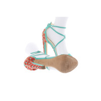 Brian Atwood Sandals Suede in Turquoise